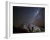 A Tree Shadow at Night under a Starry Sky with the Milky Way in the Namib Desert-Alex Saberi-Framed Photographic Print