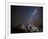 A Tree Shadow at Night under a Starry Sky with the Milky Way in the Namib Desert-Alex Saberi-Framed Photographic Print