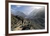 A Trekker on the Everest Base Camp Trail, Nepal-David Noyes-Framed Photographic Print