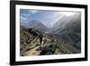 A Trekker on the Everest Base Camp Trail, Nepal-David Noyes-Framed Photographic Print