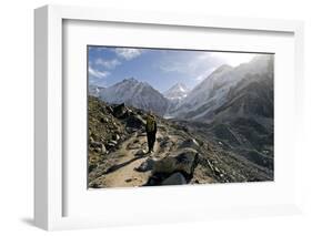 A Trekker on the Everest Base Camp Trail, Nepal-David Noyes-Framed Photographic Print