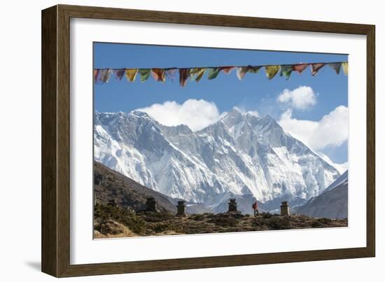 A Trekker on their Way to Everest Base Camp-Alex Treadway-Framed Photographic Print