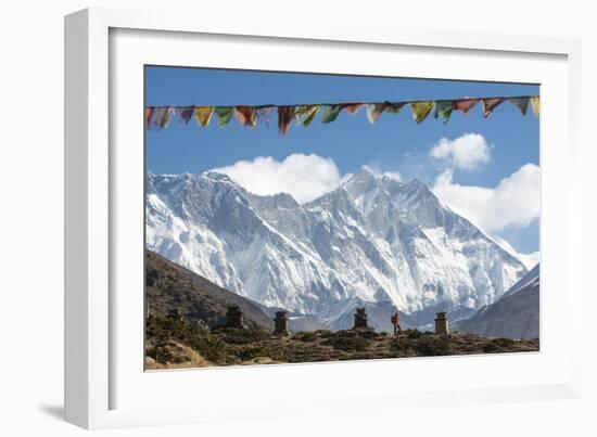 A Trekker on their Way to Everest Base Camp-Alex Treadway-Framed Photographic Print