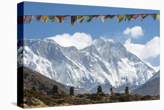 A Trekker on their Way to Everest Base Camp-Alex Treadway-Stretched Canvas