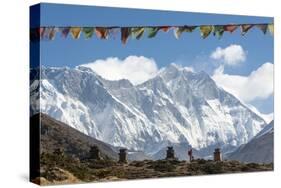 A Trekker on their Way to Everest Base Camp-Alex Treadway-Stretched Canvas