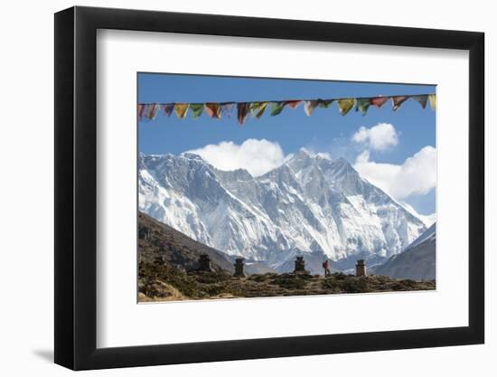 A Trekker on their Way to Everest Base Camp-Alex Treadway-Framed Photographic Print