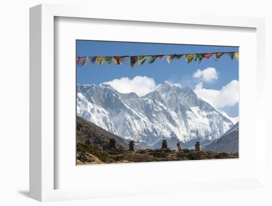 A Trekker on their Way to Everest Base Camp-Alex Treadway-Framed Photographic Print