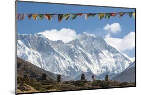 A Trekker on their Way to Everest Base Camp-Alex Treadway-Mounted Photographic Print