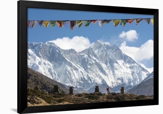 A Trekker on their Way to Everest Base Camp-Alex Treadway-Framed Photographic Print