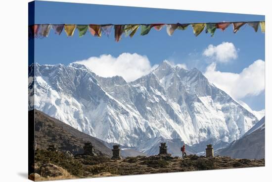 A Trekker on their Way to Everest Base Camp-Alex Treadway-Stretched Canvas