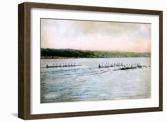 A Trial Spin of the Cornell Crews on Cayuga Lake, 1906-null-Framed Giclee Print