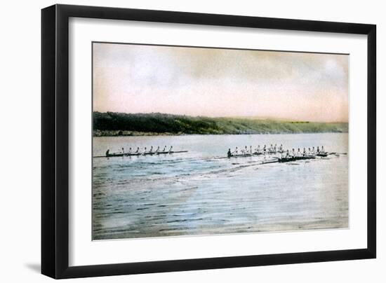 A Trial Spin of the Cornell Crews on Cayuga Lake, 1906-null-Framed Premium Giclee Print