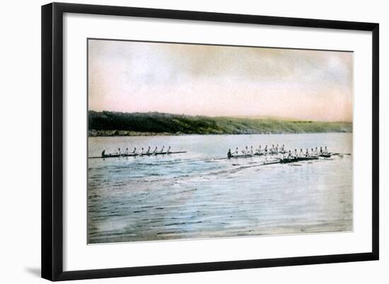 A Trial Spin of the Cornell Crews on Cayuga Lake, 1906-null-Framed Giclee Print