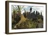 A Triassic Scene with the Sailback Arizonasaurus and Some Dicynodonts-Stocktrek Images-Framed Premium Giclee Print