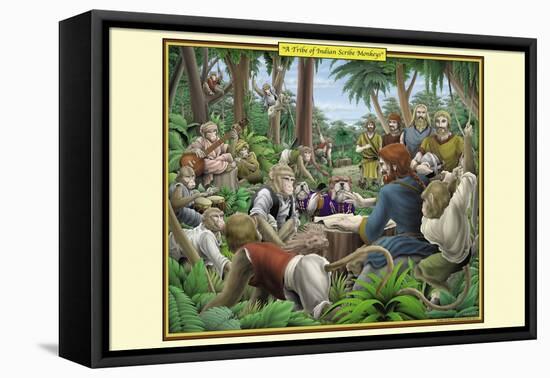 A Tribe of Indian Scribe Monkeys-Richard Kelly-Framed Stretched Canvas