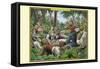 A Tribe of Indian Scribe Monkeys-Richard Kelly-Framed Stretched Canvas
