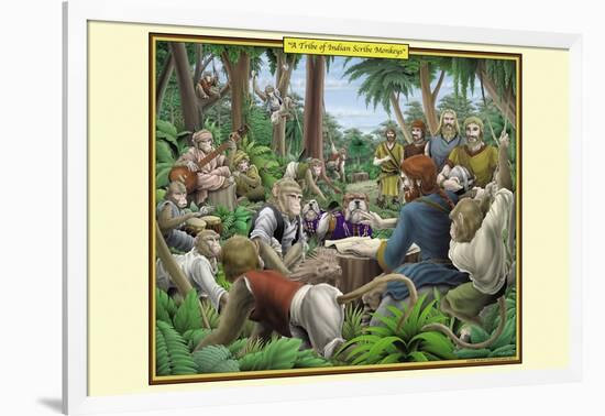 A Tribe of Indian Scribe Monkeys-Richard Kelly-Framed Art Print