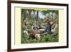 A Tribe of Indian Scribe Monkeys-Richard Kelly-Framed Art Print