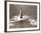 A Trinity House Steamer Waits off the Eddystone Lighthouse to Deliver Christmas Supplies, 1938-null-Framed Photographic Print