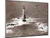 A Trinity House Steamer Waits off the Eddystone Lighthouse to Deliver Christmas Supplies, 1938-null-Mounted Photographic Print