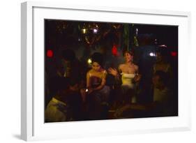 A Trio of Hostesses Attend to a Table of Men at the Albion Jazz Coffee Shop, Tokyo, Japan, 1962-Eliot Elisofon-Framed Photographic Print