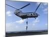 A Trio of Marines Fast Rope from a CH-46E Sea Knight Helicopter-Stocktrek Images-Mounted Photographic Print