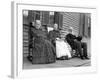 A Trio of Seniors on the Porch Watch the World Go By, Ca. 1900-null-Framed Photographic Print