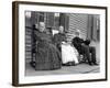 A Trio of Seniors on the Porch Watch the World Go By, Ca. 1900-null-Framed Photographic Print