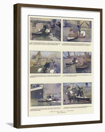 A Trip to the Nore in a Cycle-Boat-Tom Browne-Framed Giclee Print