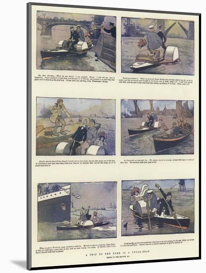 A Trip to the Nore in a Cycle-Boat-Tom Browne-Mounted Giclee Print
