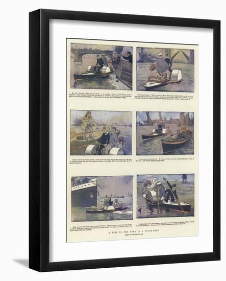 A Trip to the Nore in a Cycle-Boat-Tom Browne-Framed Giclee Print