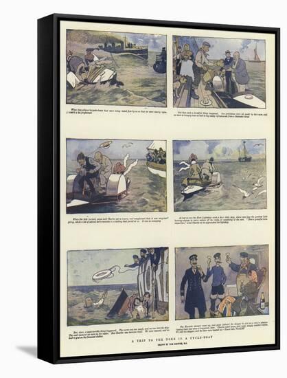 A Trip to the Nore in a Cycle-Boat-Tom Browne-Framed Stretched Canvas