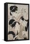 A Triple Portrait of Ohan of the Shinanoya-Kitagawa Utamaro-Framed Stretched Canvas