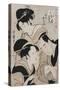 A Triple Portrait of Ohan of the Shinanoya-Kitagawa Utamaro-Stretched Canvas