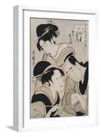 A Triple Portrait of Ohan of the Shinanoya-Kitagawa Utamaro-Framed Giclee Print