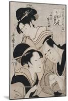 A Triple Portrait of Ohan of the Shinanoya-Kitagawa Utamaro-Mounted Giclee Print