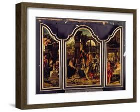 A Triptych: Adoration of the Magi; Nativity and Presentation in the Temple; Annunciation-Master of 1518-Framed Giclee Print