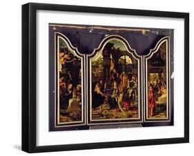 A Triptych: Adoration of the Magi; Nativity and Presentation in the Temple; Annunciation-Master of 1518-Framed Giclee Print