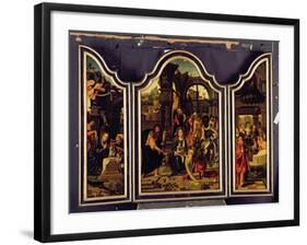 A Triptych: Adoration of the Magi; Nativity and Presentation in the Temple; Annunciation-Master of 1518-Framed Giclee Print