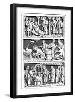 A Triptych of the Healing Work of St Remy, Bishop of Reims, 11th Century-null-Framed Giclee Print