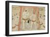 A Triptych Showing a Draw in the Bout Between Onogawa and Tanikaze woodblock print on paper-Katsukawa Shunei-Framed Giclee Print