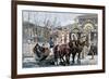 A Troika Sled in Moscow, Russia, C1890-Gillot-Framed Giclee Print