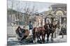 A Troika Sled in Moscow, Russia, C1890-Gillot-Mounted Giclee Print