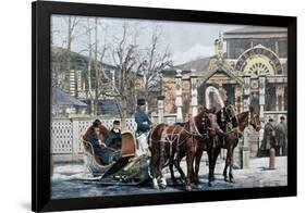 A Troika Sled in Moscow, Russia, C1890-Gillot-Framed Giclee Print