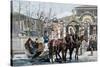 A Troika Sled in Moscow, Russia, C1890-Gillot-Stretched Canvas