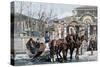 A Troika Sled in Moscow, Russia, C1890-Gillot-Stretched Canvas