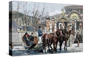 A Troika Sled in Moscow, Russia, C1890-Gillot-Stretched Canvas