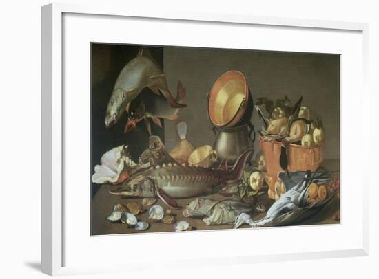 A Trompe L'Oeil Letter Rack with Letters and a Medallion-Jean Valette-Penot-Framed Giclee Print