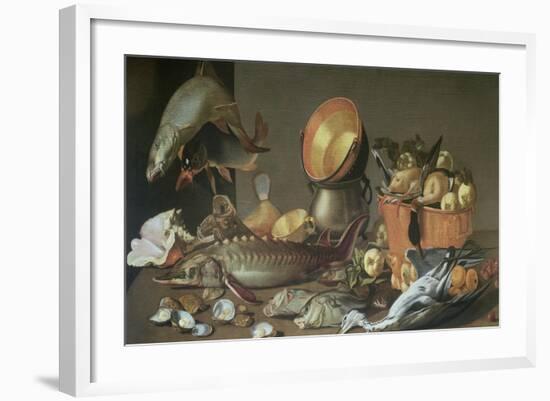 A Trompe L'Oeil Letter Rack with Letters and a Medallion-Jean Valette-Penot-Framed Giclee Print