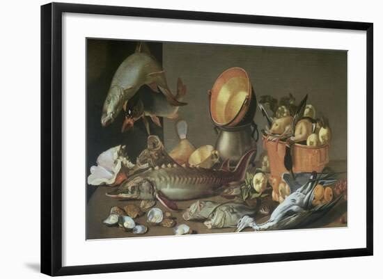 A Trompe L'Oeil Letter Rack with Letters and a Medallion-Jean Valette-Penot-Framed Giclee Print